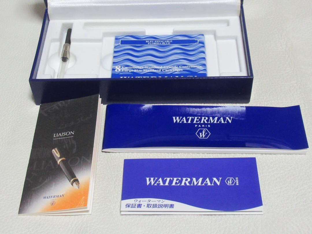 未使用近絶版’90年定価6.6万◆ウォーターマン リエゾン 黒 ペン先18K F