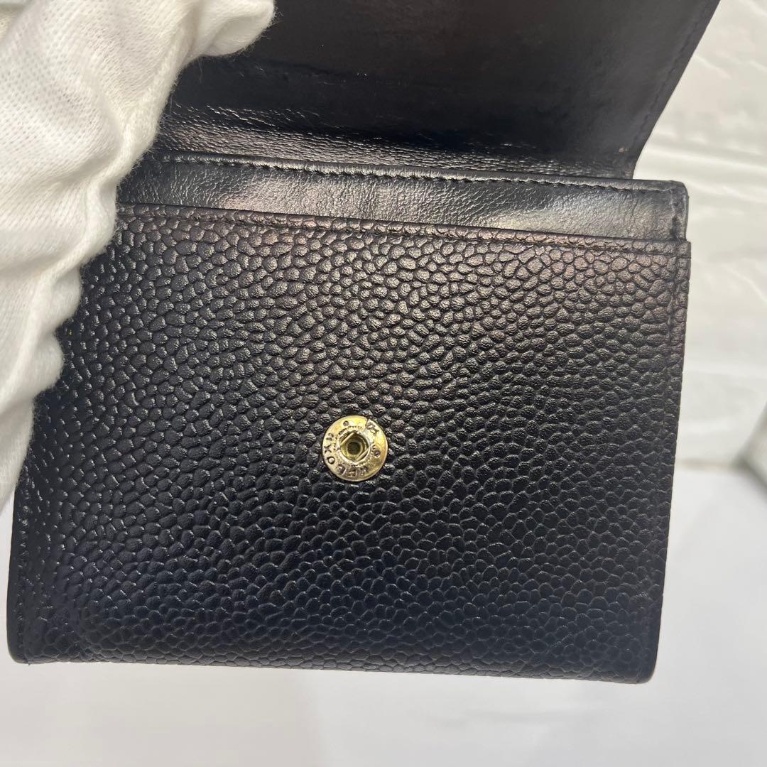 CHANEL シャネル 財布 ケース キャビアスキン ブラック デカココ