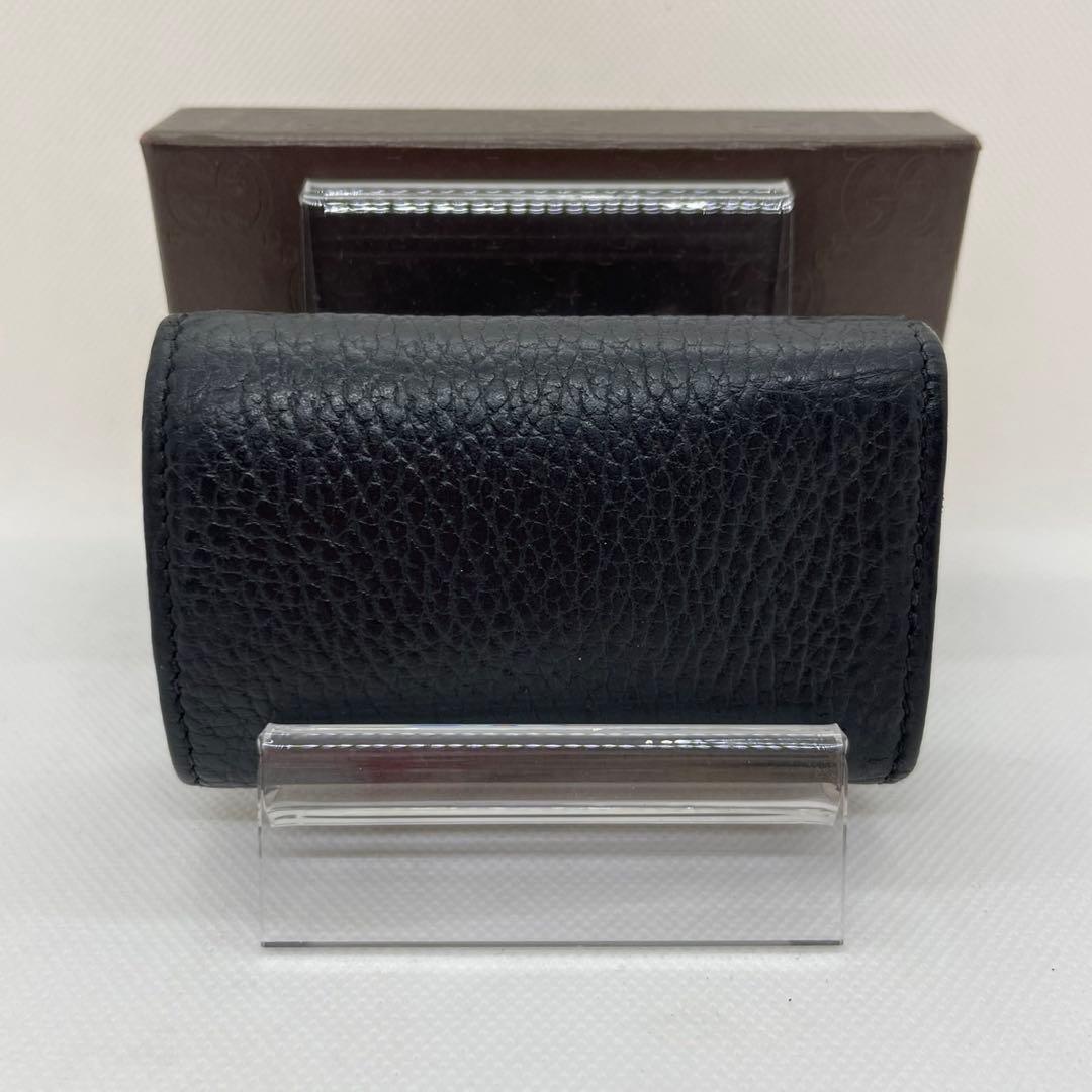 【美品/箱付き】グッチ 456118・0959 GGマーモント キーケース 黒