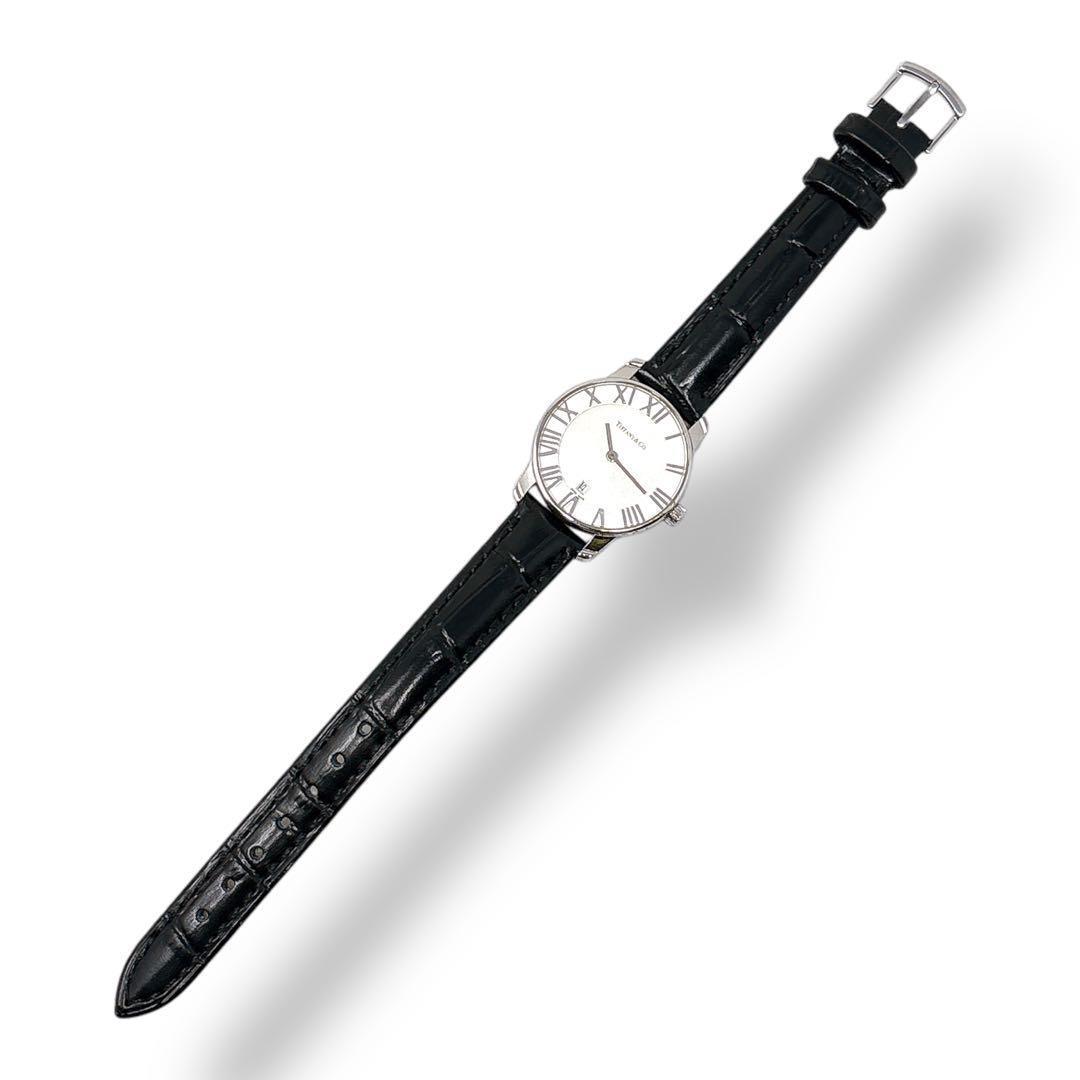 ティファニー アトラス ドーム 革ベルト クォーツ デイト レディース 時計