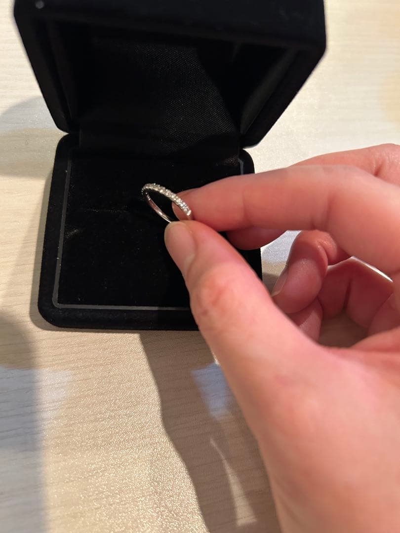 ツツミ Pt900 ダイヤ0.18ct ピンキーリング 11号 購入証あり