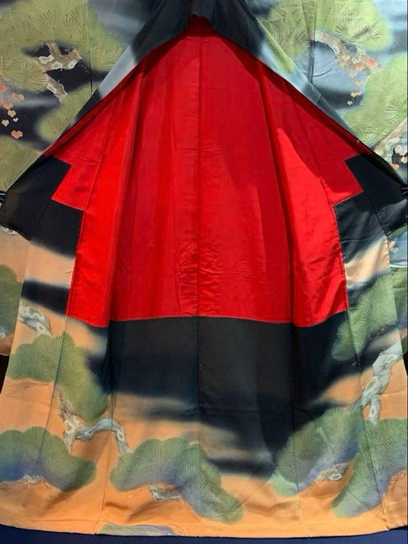 【最終お値下げ】アンティーク振袖 孔雀と松文様ヴィンテージリメイク豪華高級