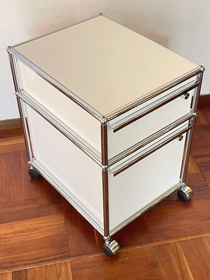 USM ハラー システム 2段 ロールボーイ ピュアホワイト デスク ワゴン 2