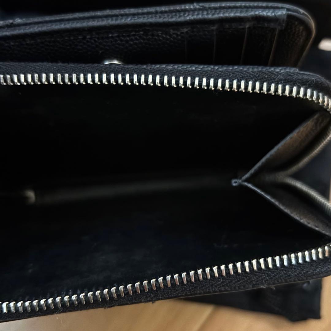 サンローラン　コンパクトフルジップウォレット　シルバー