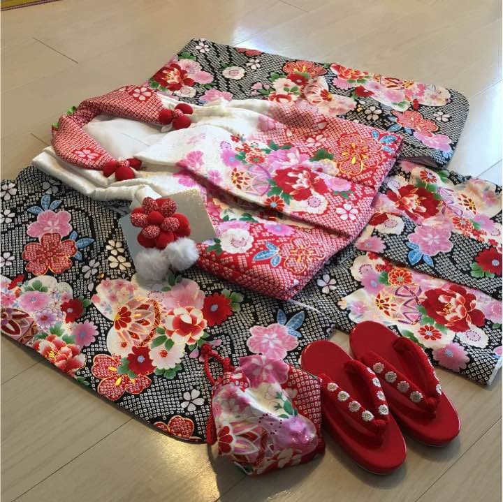 ✨美品✨ 七五三 正絹 3歳被布10点セット