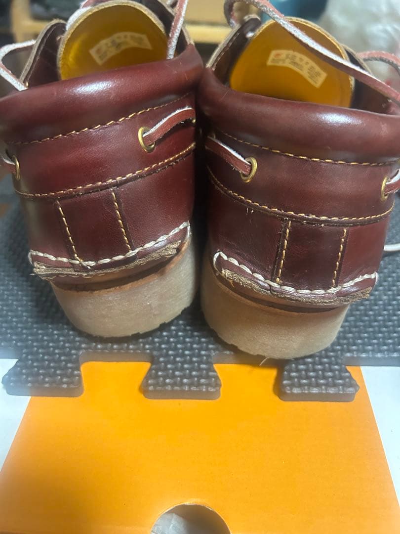 Timberland 3eyes バーガンディローファー 革靴 27cm 箱あり
