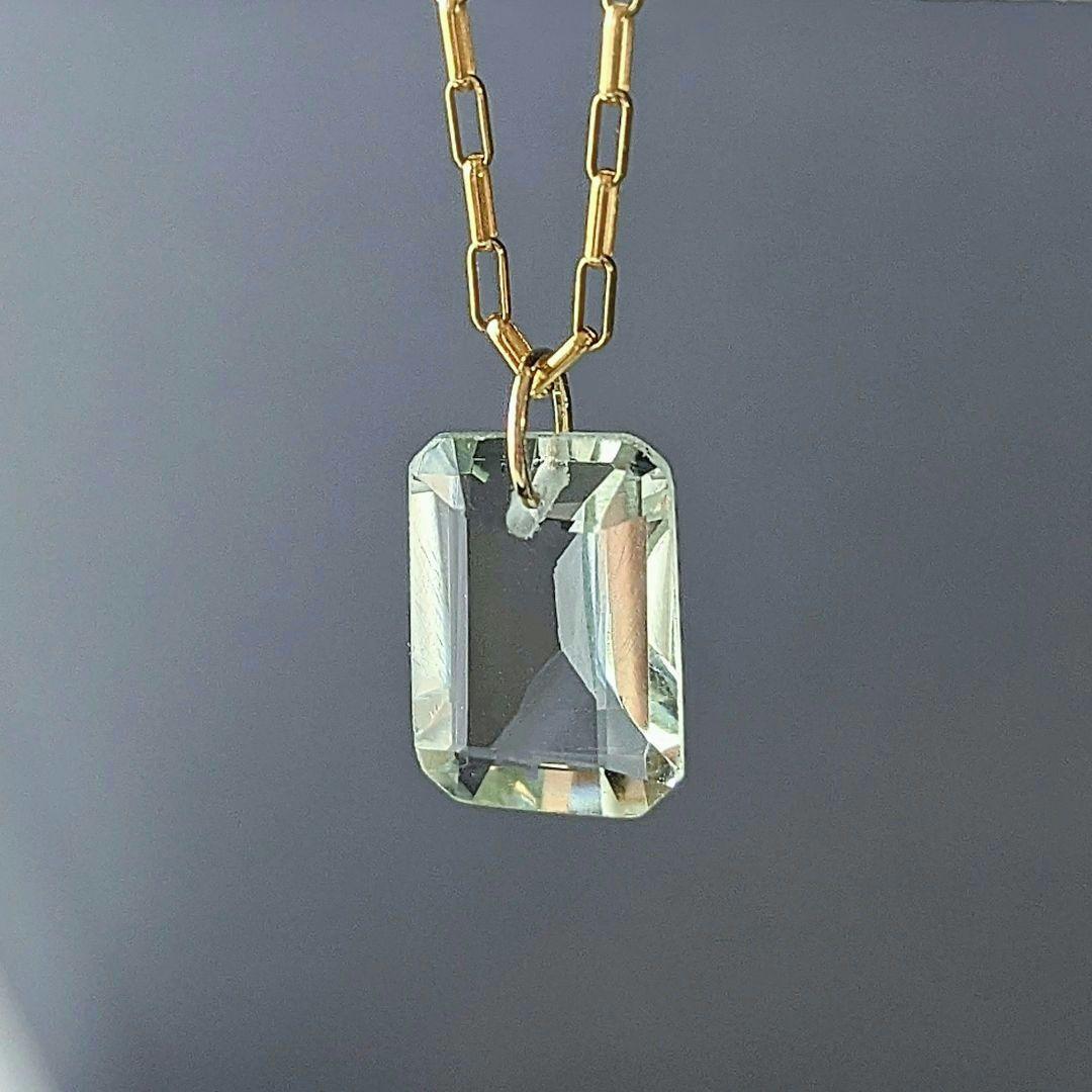 ♢N♢K18 グリーンクォーツ 4.65ct ネックレスチャーム