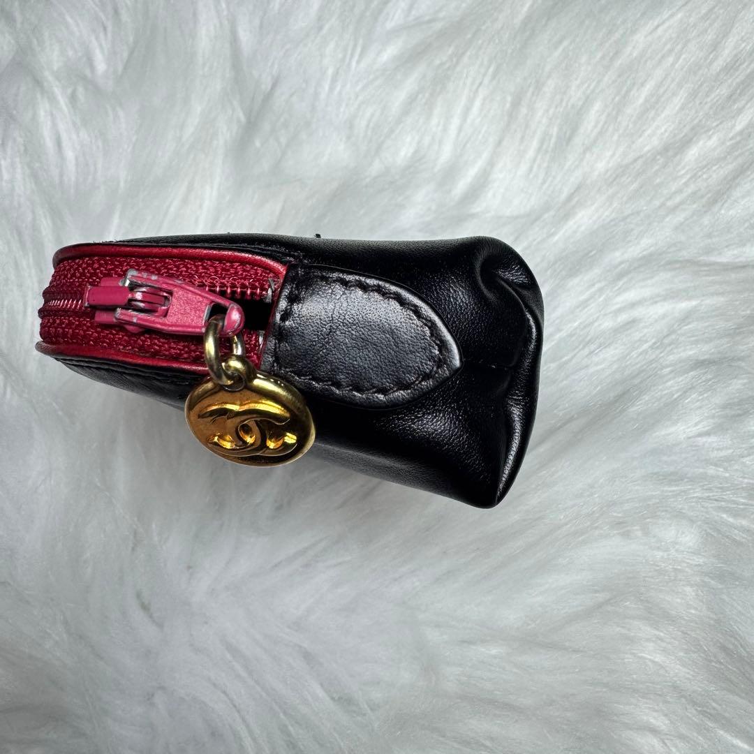 CHANEL シャネル　ケース　ポーチ　レザー　ブラック　黒　ビンテージ