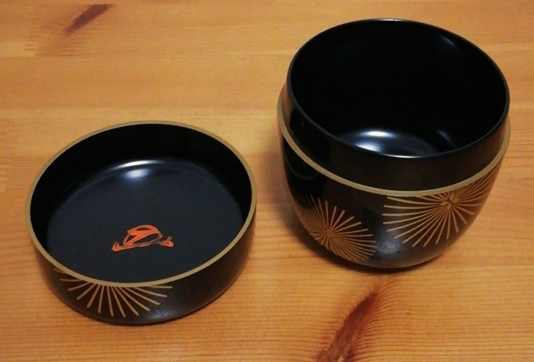 川上閑雪書付　作家物　唐松　蒔絵　棗　共箱　茶道具