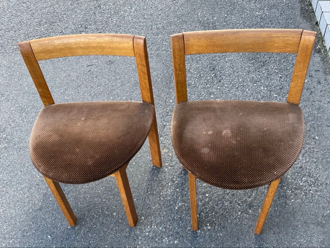 ② 天童木工　TENDO ベロア素材　木製　椅子　2脚　ダイニング　コレクション