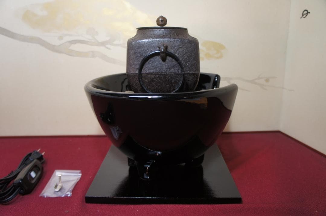 ☆ 未使用 創巧野々田 真塗風炉(紅鉢型)400w電熱器 四方釜他 送料込み