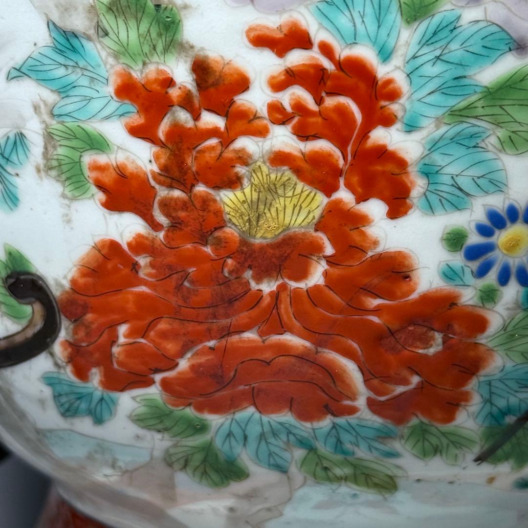 明治時代　肥碟山信甫造　ランプスタンド　高さ57cm　名品　有田焼　里帰り品