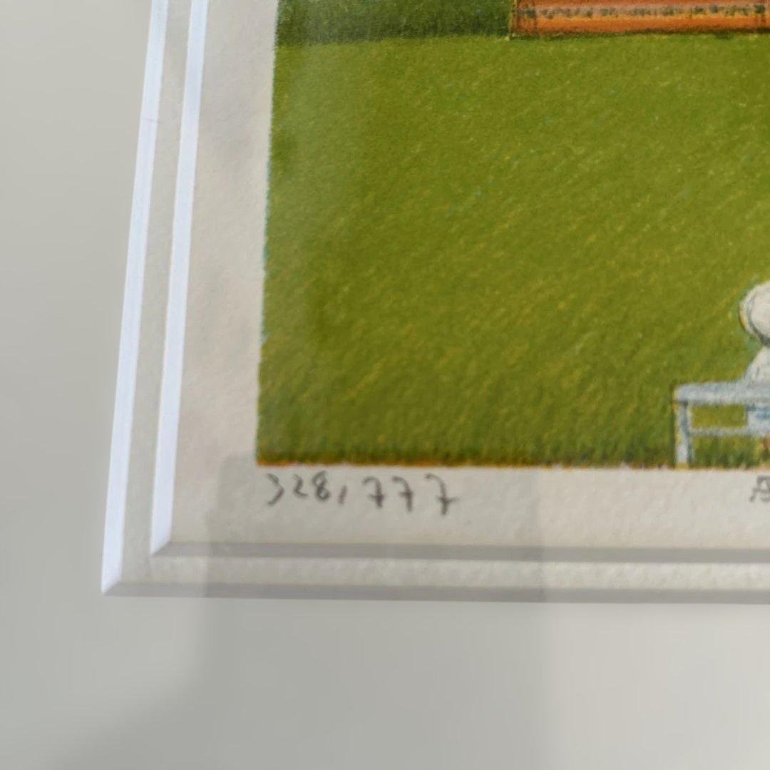 府川誠 『電車が通る』 リトグラフ ed.777 直筆サイン 額装