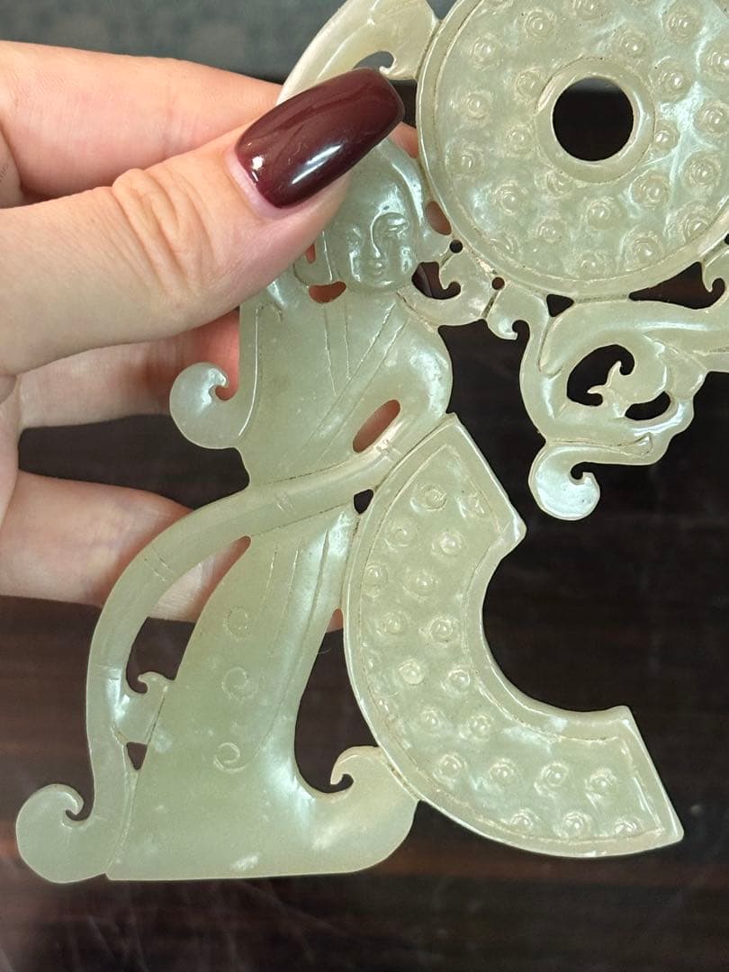 砡雕刻 人物砡雕刻 中國古美術 重 74g