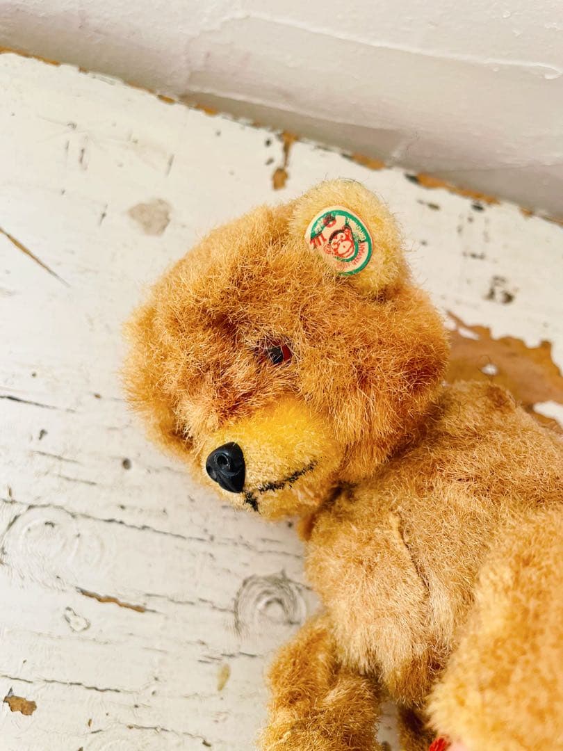 † † † ヴィンテージ ゼンマイ 編み物ベア　アンティークベア † † †