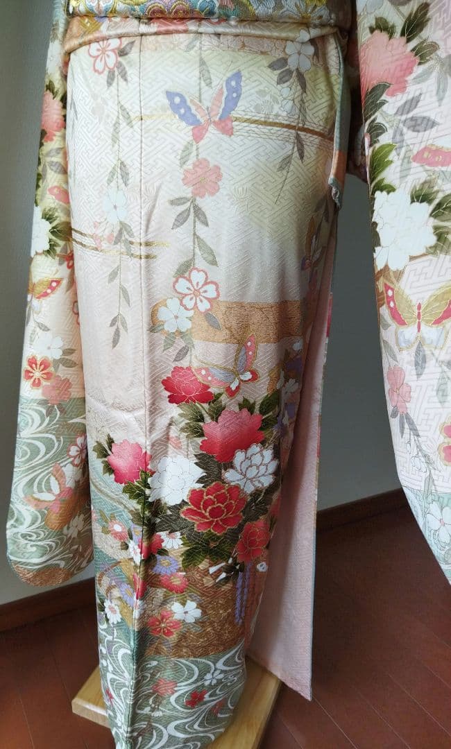 ぷたこ様　427.可憐な振袖7点セット 正絹　フルセット成人式　小田急百貨店誂製