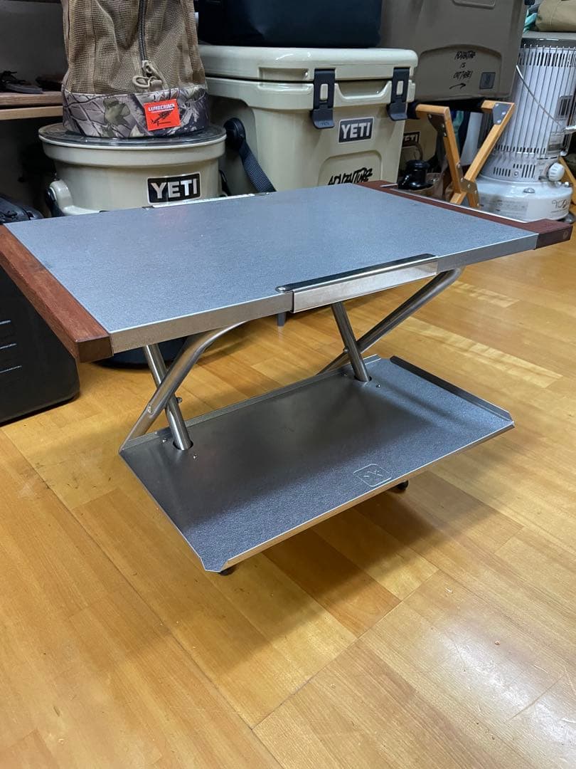 エ*ロ様 ユニフレーム焚き火テーブルサイドバーカスタム+別注レッグラック付き❗️