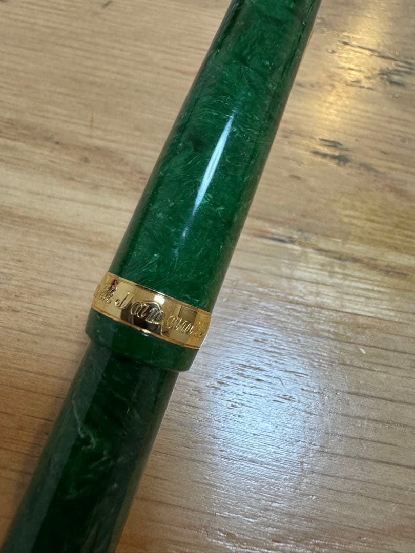 未使用 PLATINUM 万年筆 3776 18K セルロイド エメラルド