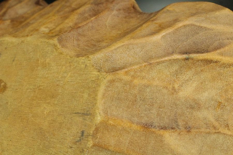 葡萄木 手付 器 木彫 古民具 時代物(K-LC949)