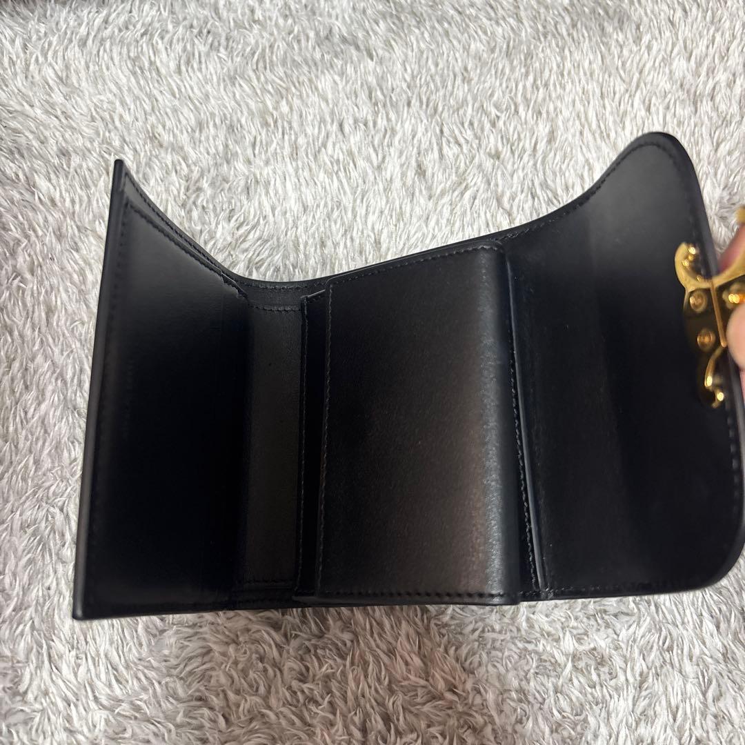 Celine ブラックレザー 二つ折り財布