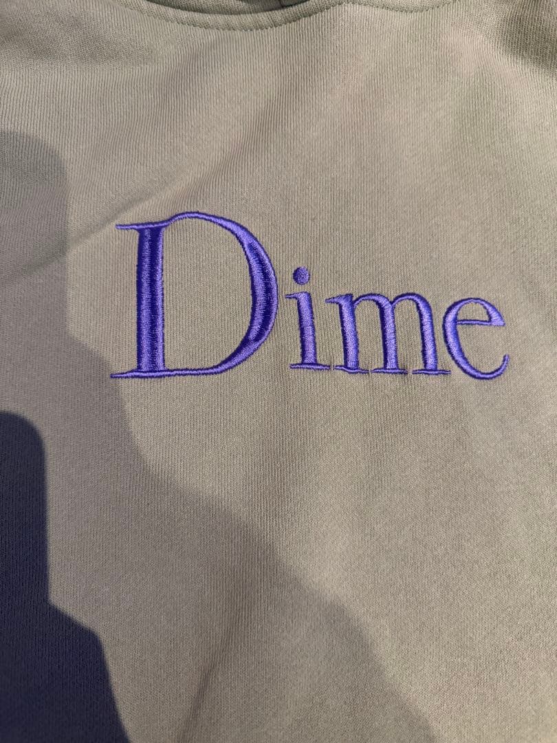 DIME 刺繍ロゴ　スウェット　フードパーカー　M