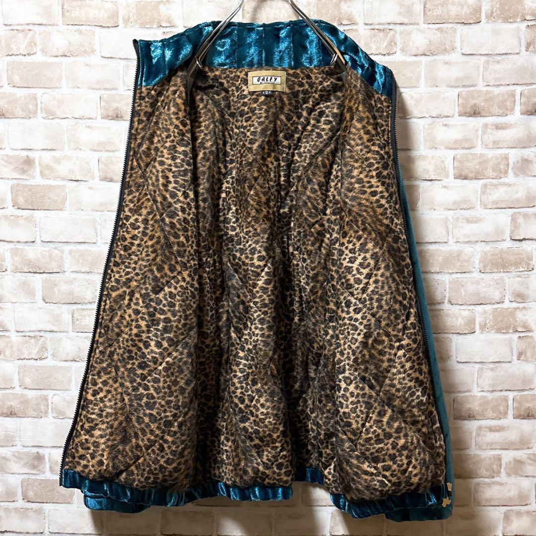 ☆旧タグ☆ GALFY☆ガルフィー☆ビックロゴ☆裏地豹柄☆大型犬☆刺繍