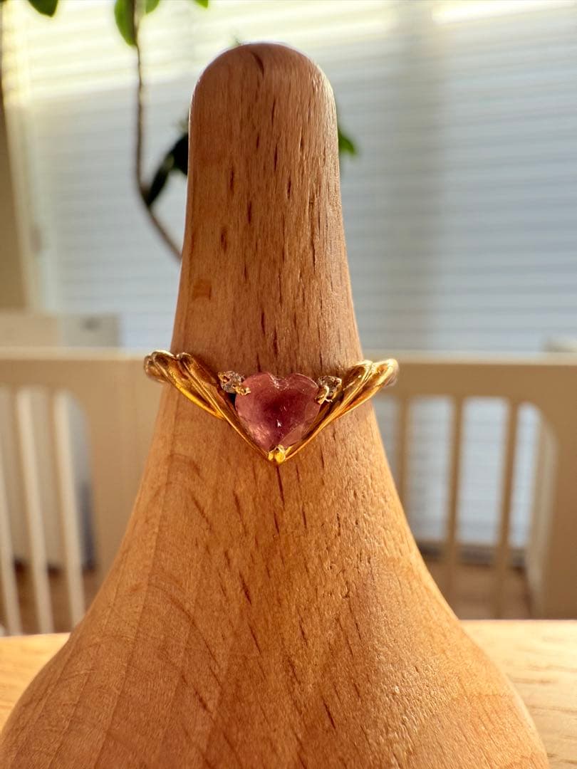 K18 18金 ハートモチーフ リング ゴールド 指輪 【刻印あり・重量記載】