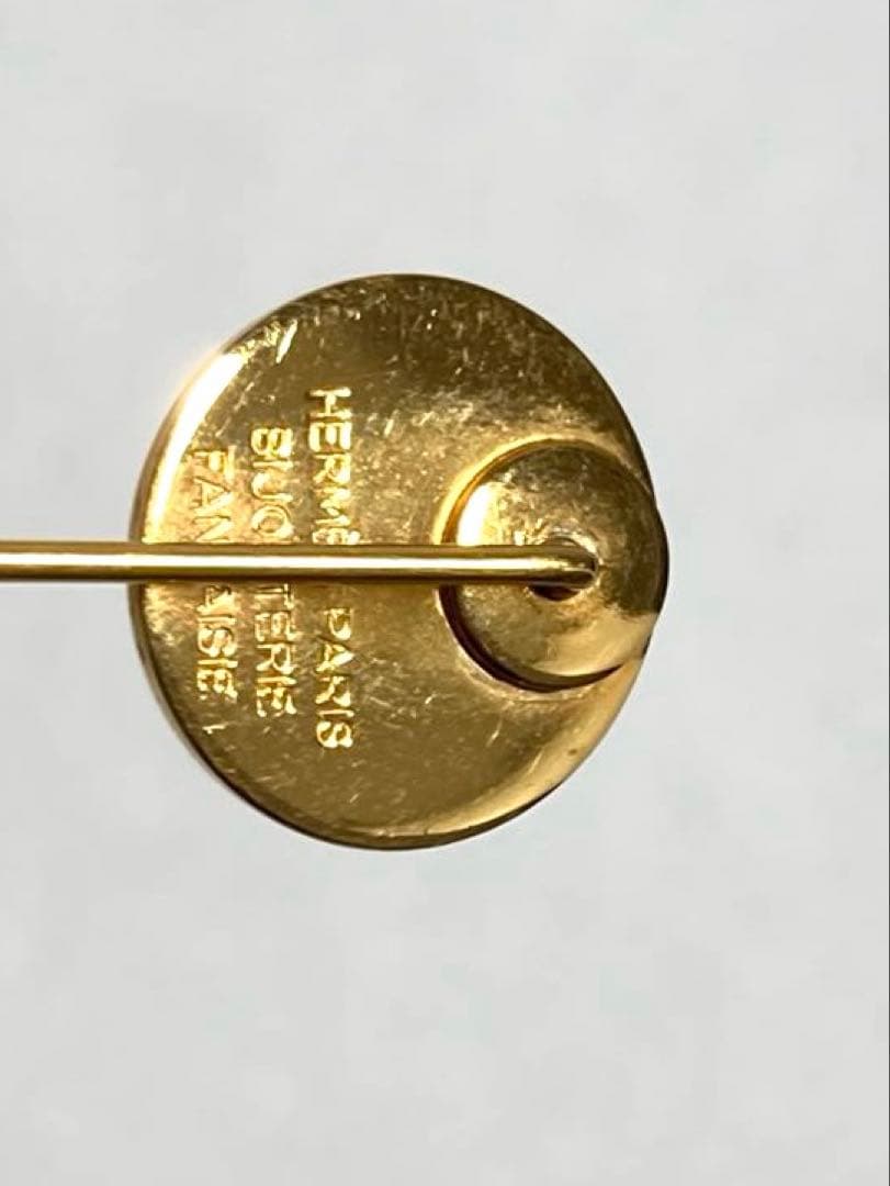 良品　HERMES エルメス　セリエ　ピンブローチ　ピンバッチ　ゴールド　箱付き