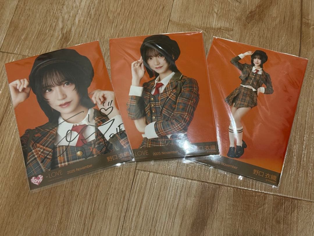 野口衣織　ラブソングに襲われる　生写真コンプ(ヨリ直筆)