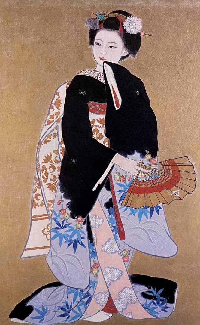 三輪良平、【舞う】、希少な額装用画集より、新品額装付、状態良好