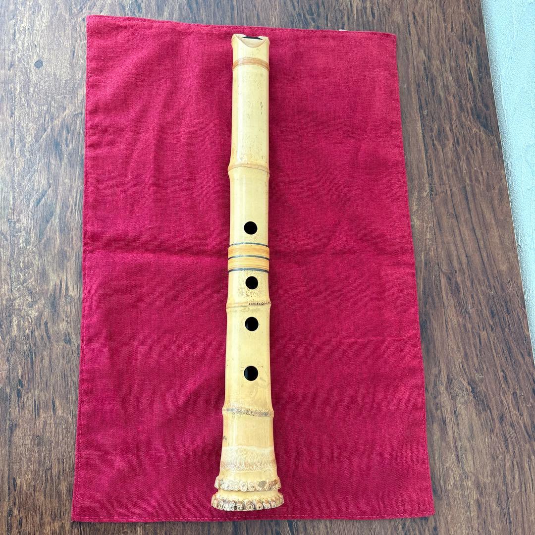 尺八　竹治　銀三線　竹製　琴古流　約39.5㎝