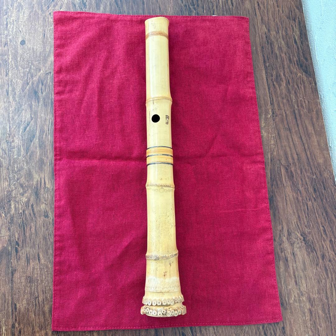 尺八　竹治　銀三線　竹製　琴古流　約39.5㎝
