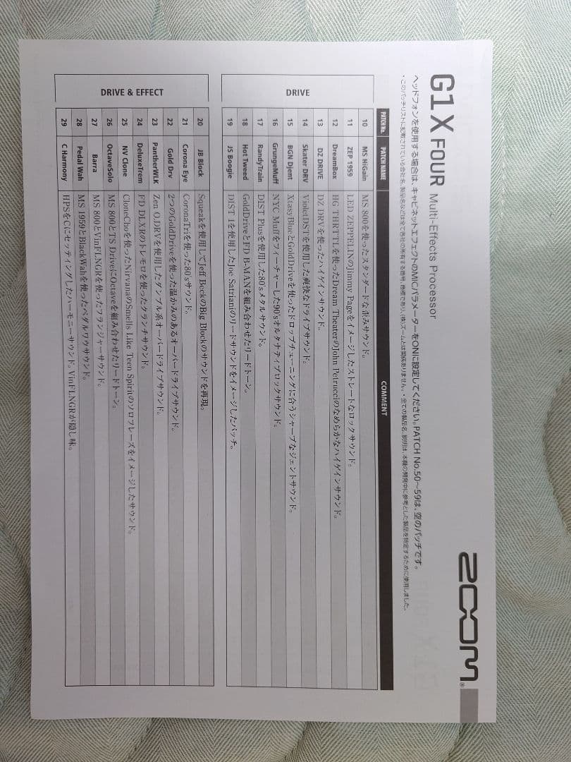 ZOOM マルチエフェクター G1X-four