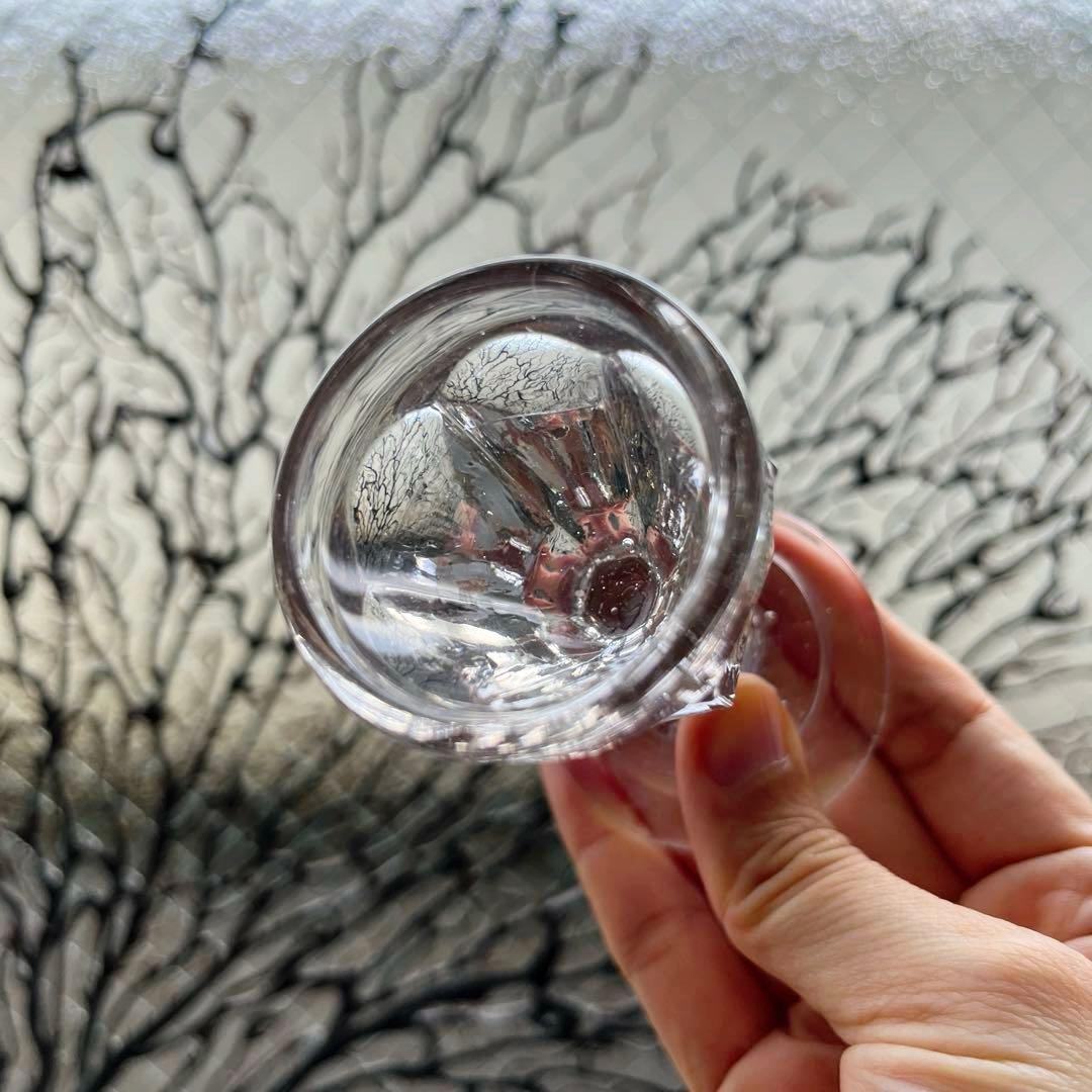 骨董　時代ガラス　厚底　トロンプルイユ　リキュールグラス　盃　酒器　ウラン①