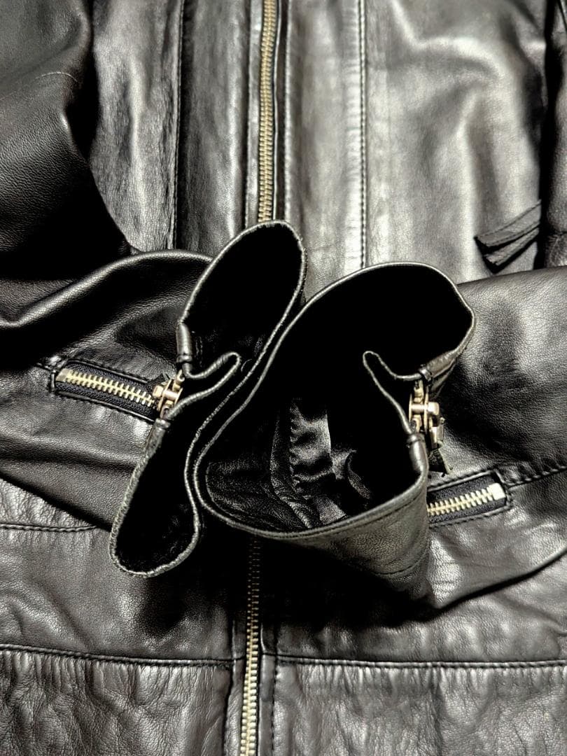 ✨美品✨RIDEZ✨ ブラック レザー シングルライダース　M