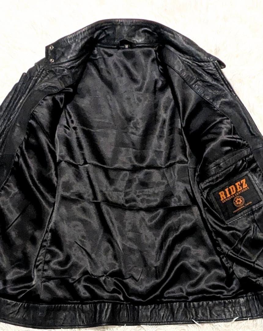 ✨美品✨RIDEZ✨ ブラック レザー シングルライダース　M