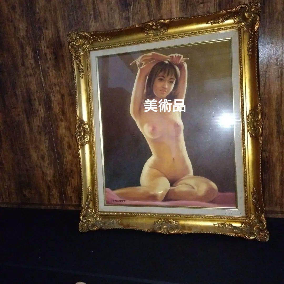 美品TANIZAKI 裸婦画 金色フレーム 約70x50cm