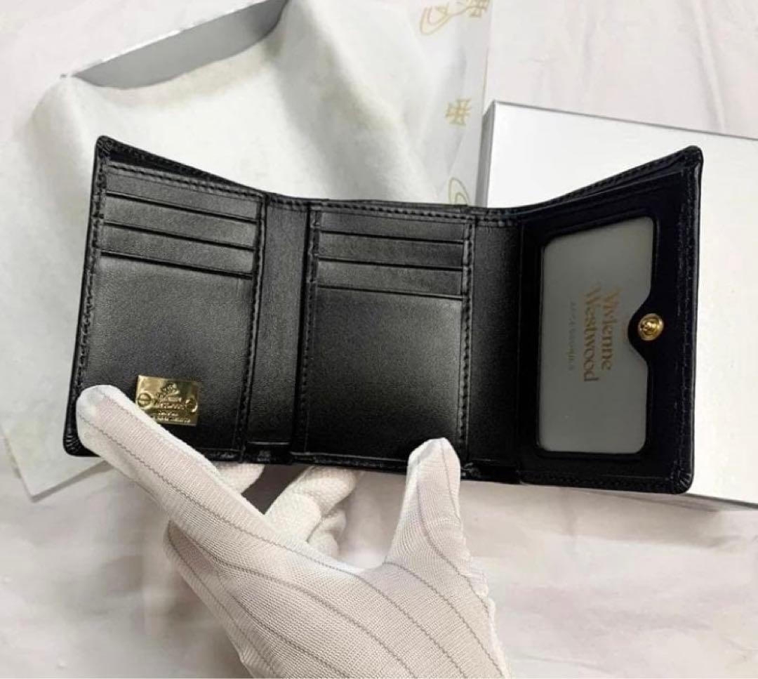 VVW 3つ折り財布 ブラック/ゴールドロゴ-154