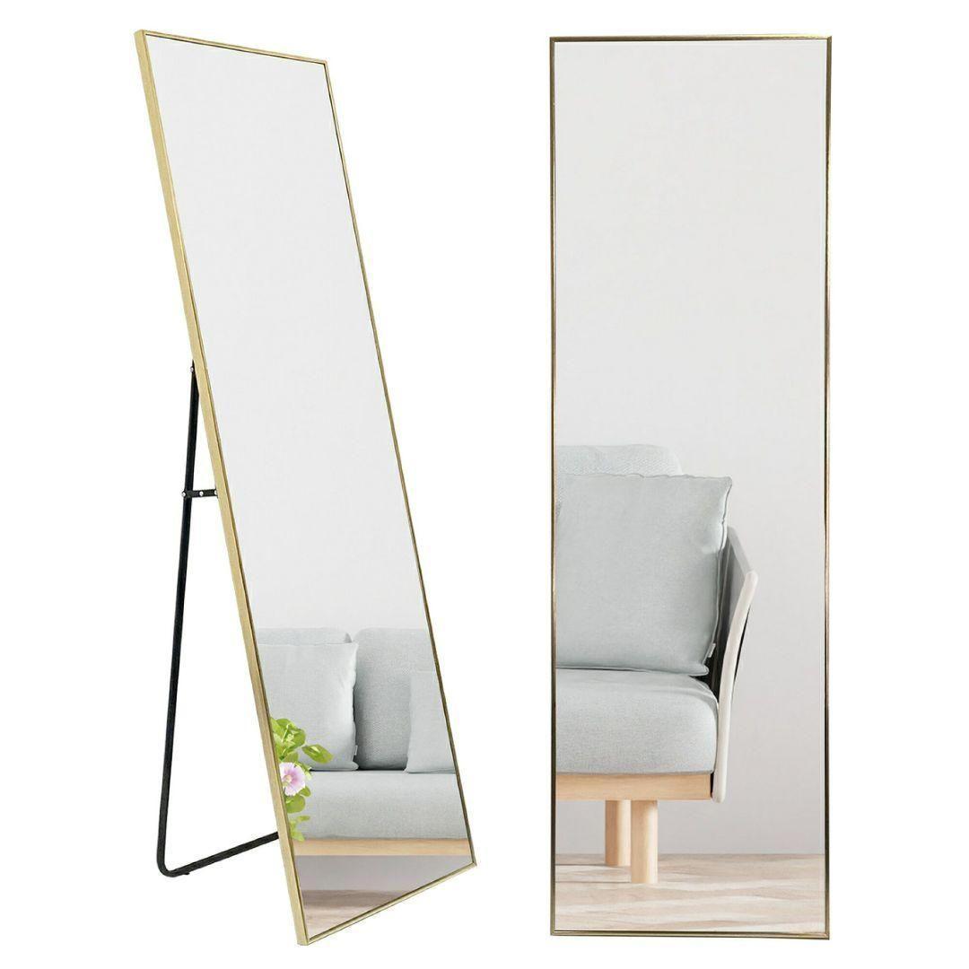スタンド ミラー 全身鏡 160cmx50cm ゴールド 1424