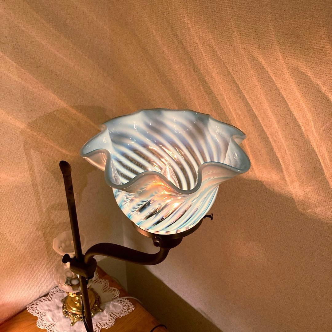 （専用）フェントン　大きなランプシェード　アンティーク　スタンドセット