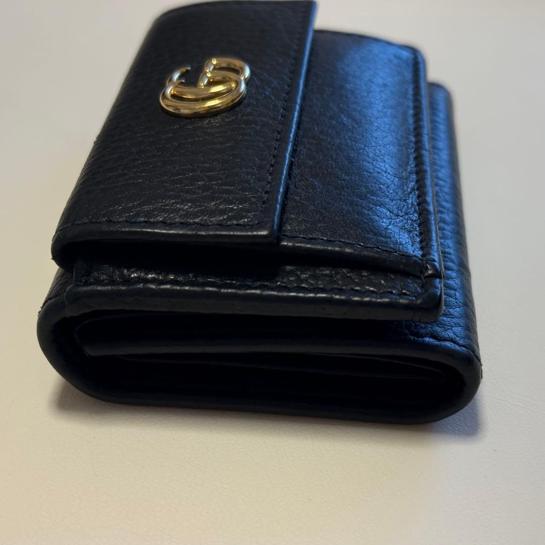 GUCCI グッチ GGマーモント コンパクト 三つ折り財布 ミニ財布 黒