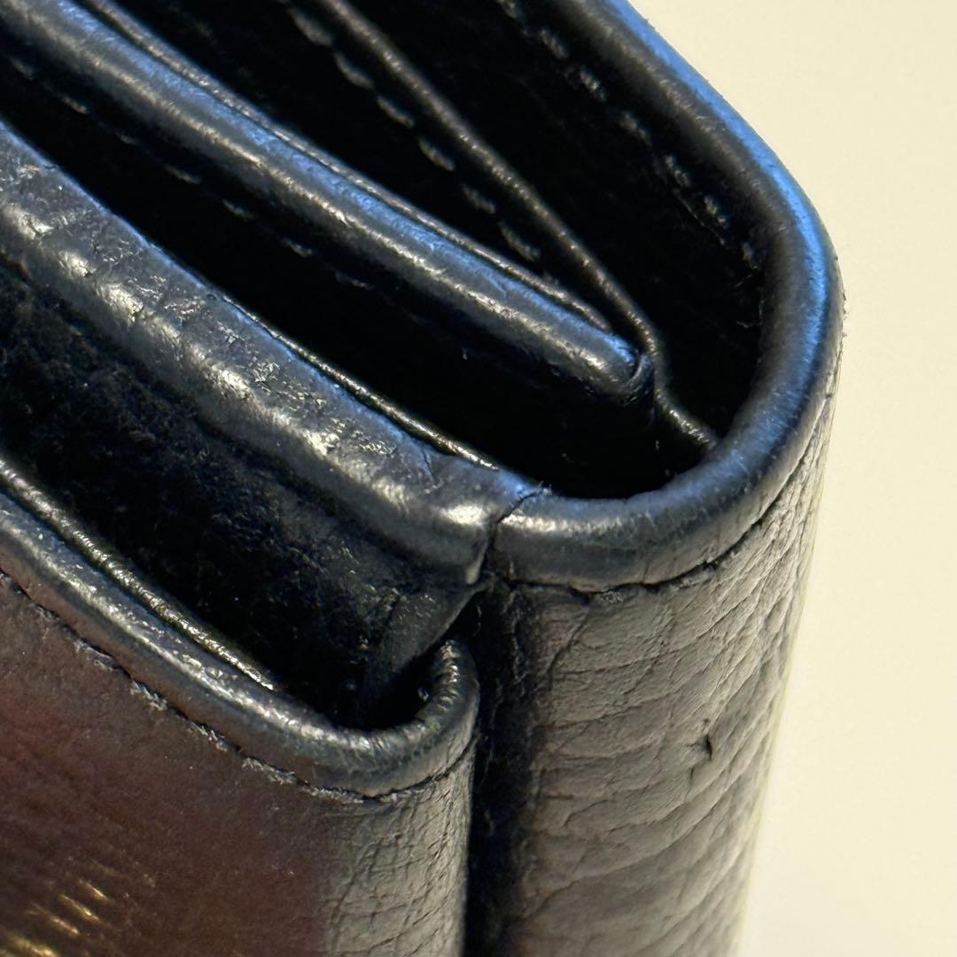 GUCCI グッチ GGマーモント コンパクト 三つ折り財布 ミニ財布 黒