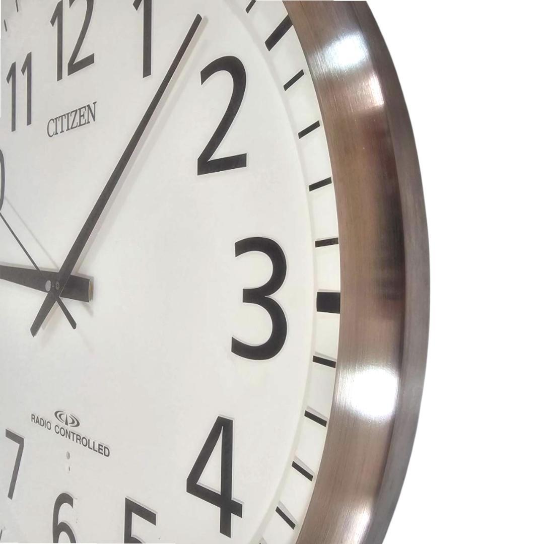 【大型55cm】CITIZEN 電波掛け時計 8MY465-0 ステンレス調②