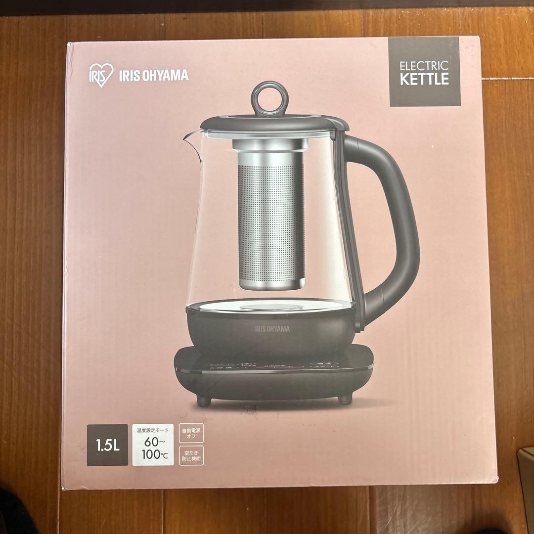 未使用・IRIS OHYAMA (アイリスオーヤマ)ガラス製電気ケトル