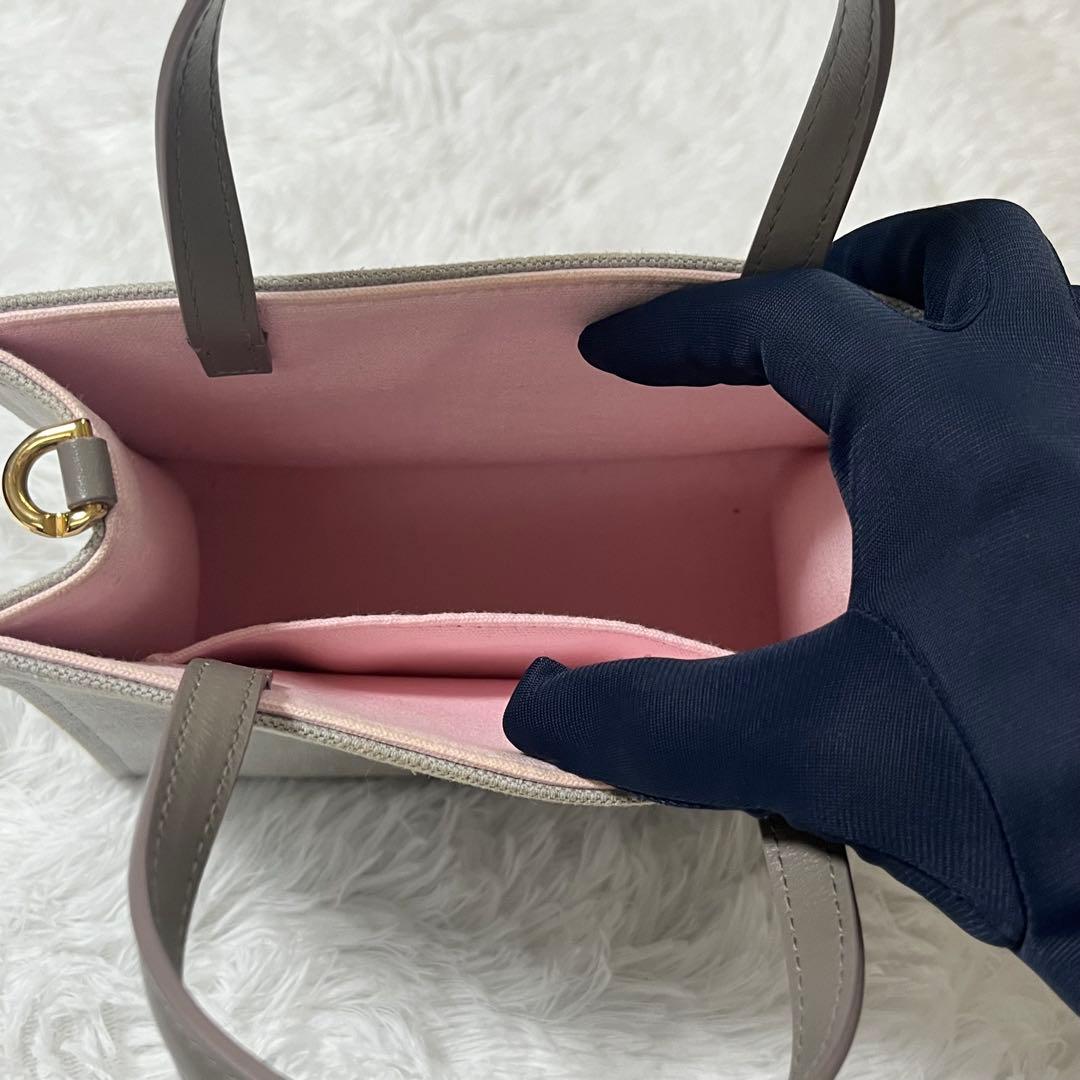 極美品 GIVENCHY ミニトートバッグ ショルダーバッグ グレー×ピンク