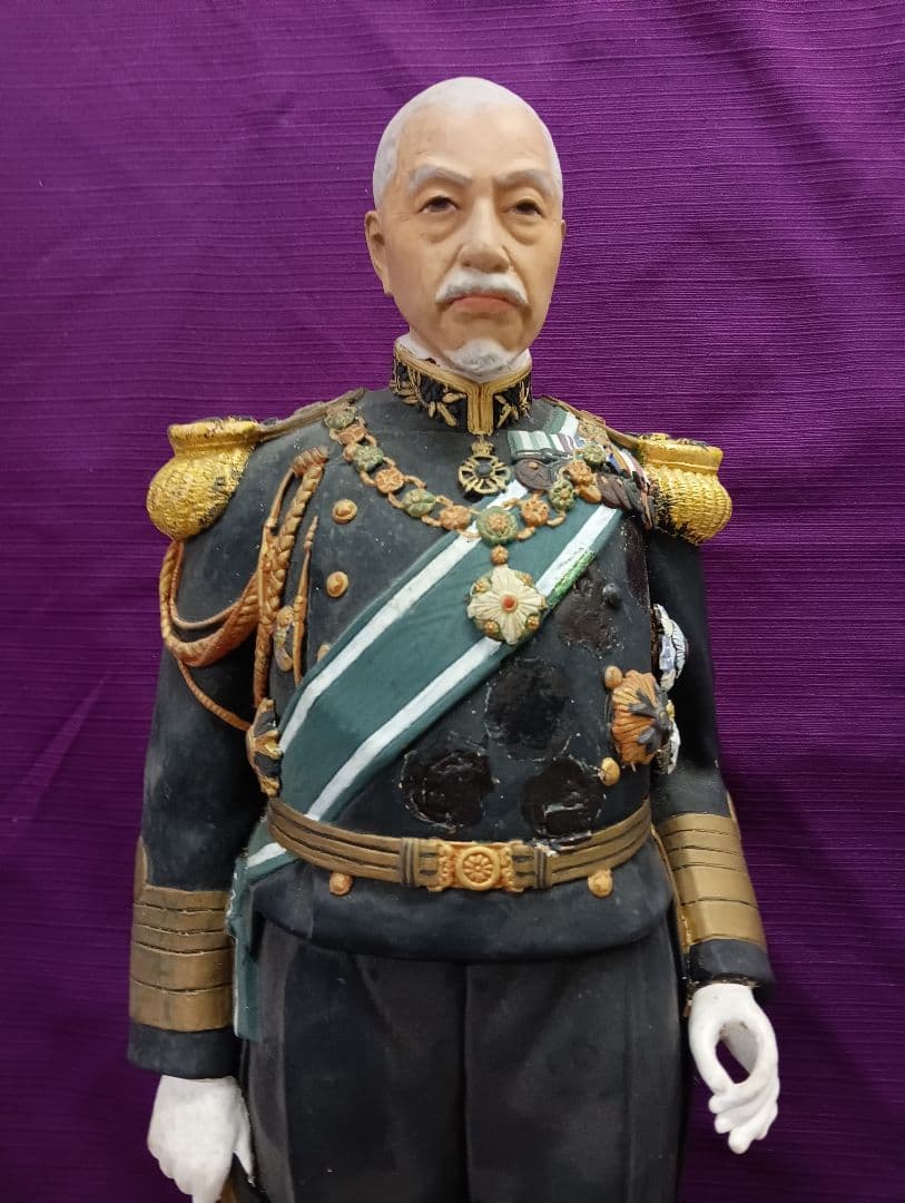 戦前稀少レア大日本帝国海軍東郷平八郎元帥大正〜昭和戦前頃４６センチ陶器人形当時物