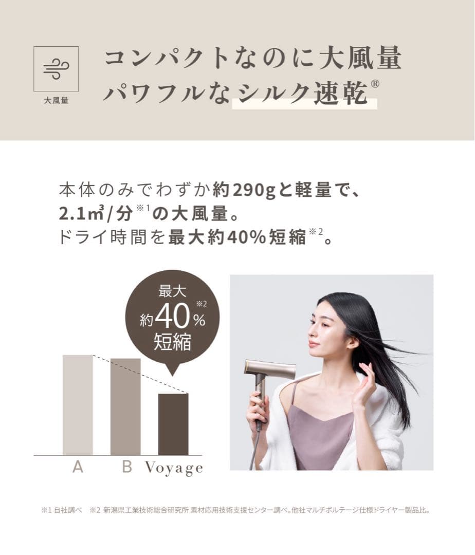 ヘアドライヤー KINUJO Hair Dryer Voyage
