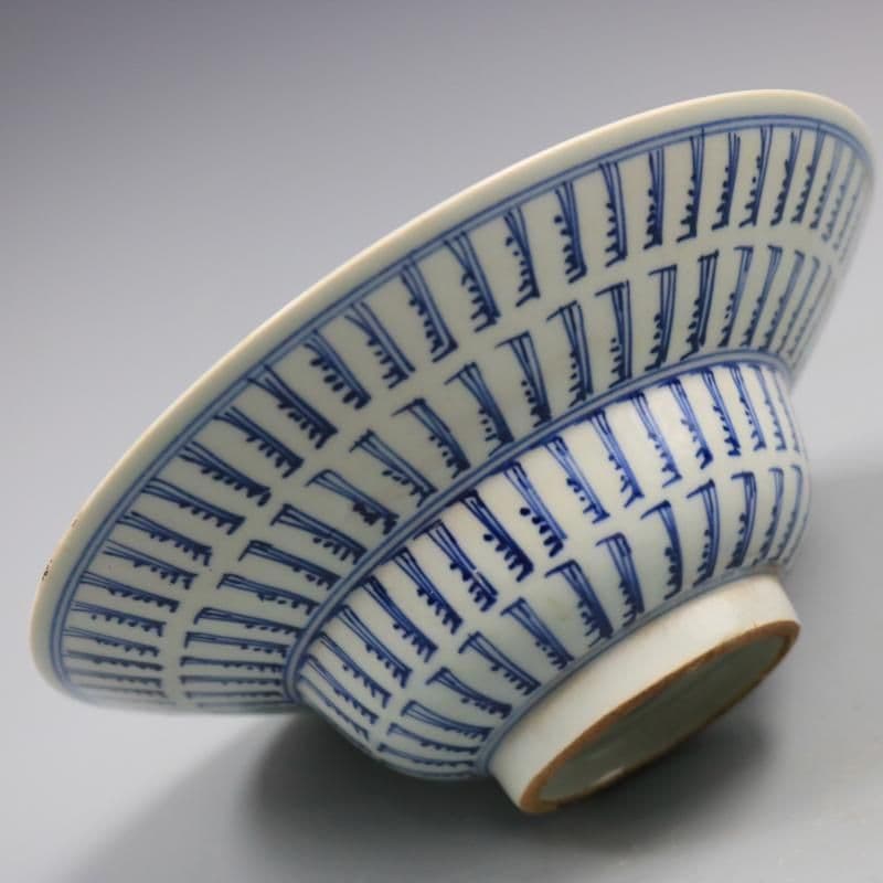 末青花万寿無彊官帽碗  景徳鎮 陶磁器 装飾品 工芸品  美術品 置物