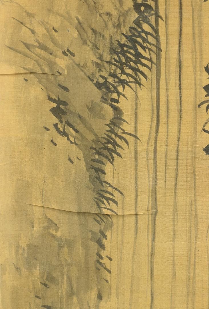 日根対山 幕末の文人画家 文化10年-明治2年 瀧図 まくり 肉筆 書 絹本