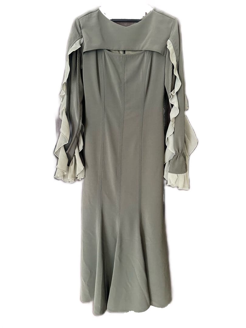 クヌースマーフ フリルスリーブワンピース カーキ Sサイズ